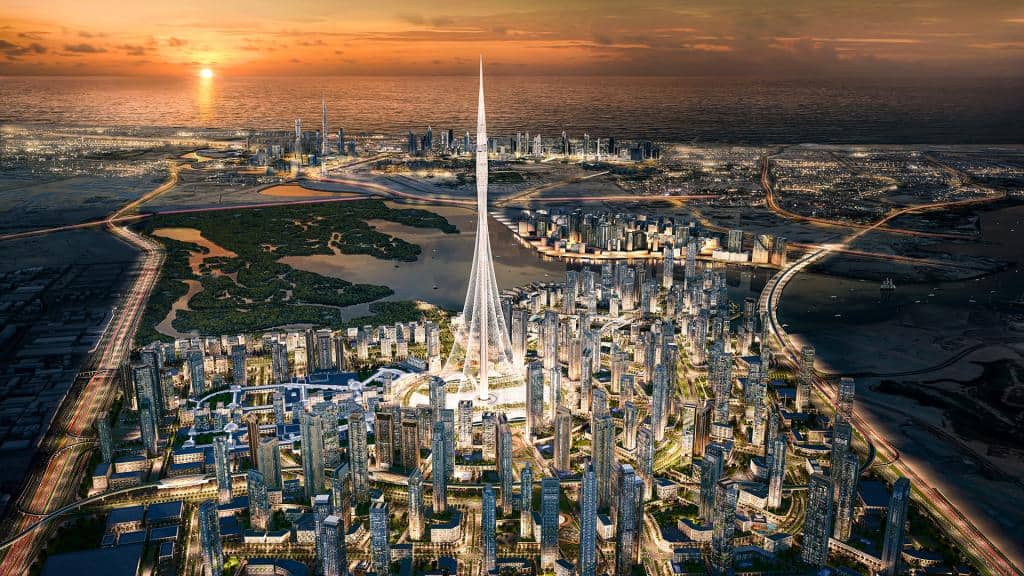 What are the fun facts about the Dubai Creek Tower?